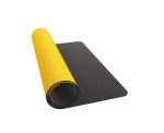 Yellow Gamegenic playmat with black stitched edges and rounded corners